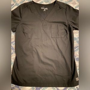 Butter -soft black scrub top , small, never worn
